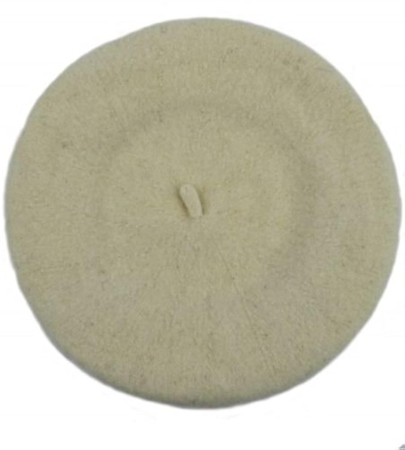 Central Chic Women's Plain Beret Hat 100% Wool French Beret - White
