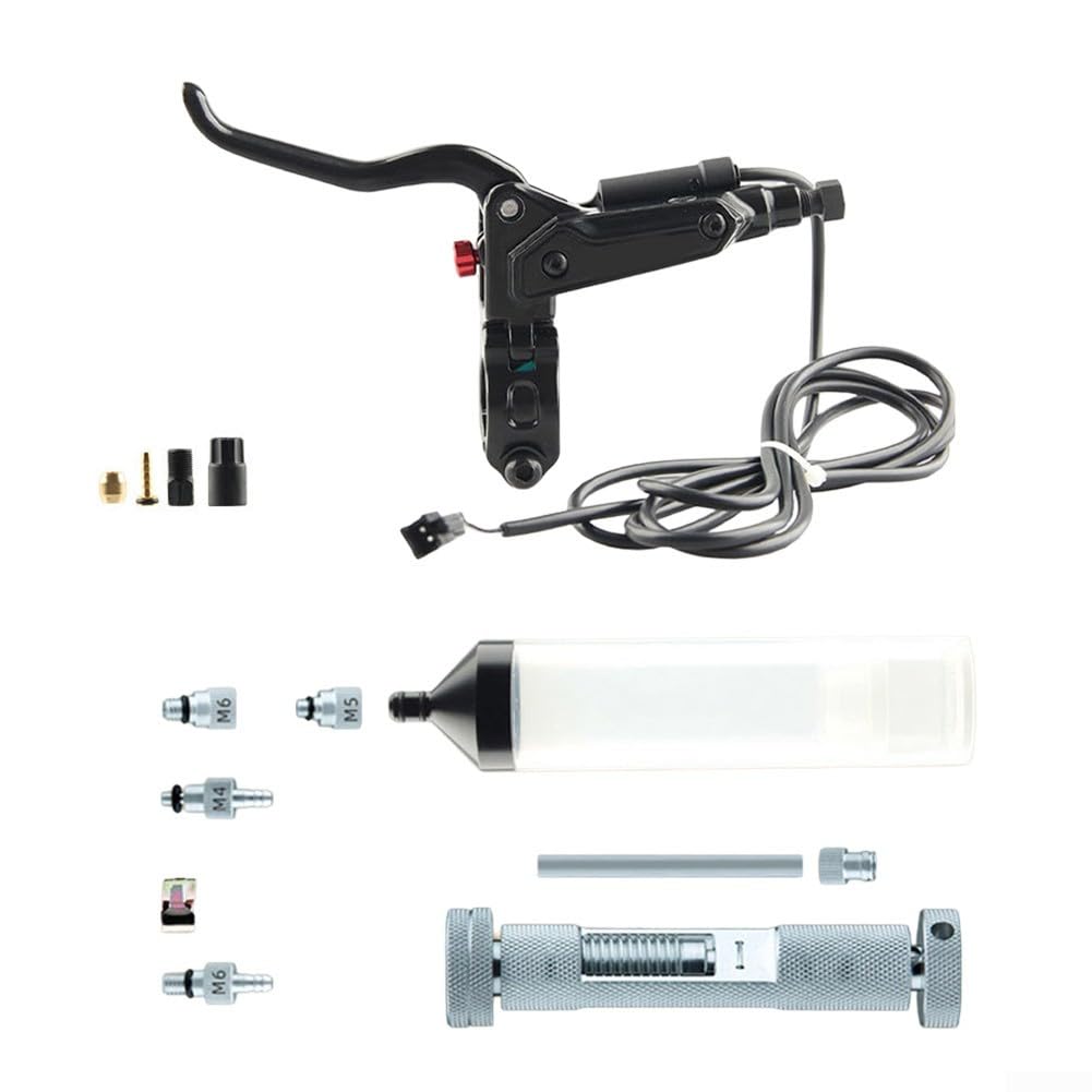 Juego de frenos de disco hidráulicos, freno hidráulico para bicicleta eléctrica Ebike, freno hidráulico SM, para scooters, tubo de 5 mm (derecha + herramienta)