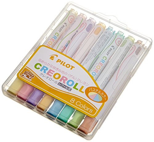 PILOT とろけるクレヨン　クレオロール　　まとめ売り 希少・販売終了品】PILOT CREOROLL 8色ラメクレヨンセット