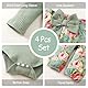 LUVCES Neugeborenes Baby Mädchen Kleidung Kleinkind gerippt Ruffle lange Ärmel Strampler+ Floral Hosen+ Stirnband Cute Fall Outfit Set 4Pcs Grün1 0-3 Monate