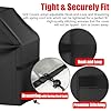Grill Cover, 32 inch Small Gas Grill Cover for Outdoor Grill, Waterproof, Weather Resistant, UV & Fade Resistant, BBQ Grill Cover with Hook and Loop Straps, Black #3