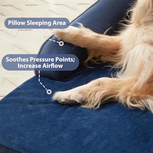 Lextro Orthopedic Dog Beds Large Sized Dog, Waterproof Large Dog Bed With Sides, Washable Couch Dog Bed With Removable Pillow Cover And Anti-Slip Bottom thumb #1