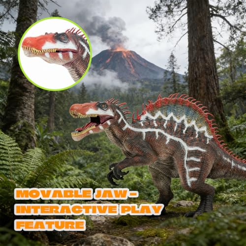 Image of PATPAT 14.5 inch Spinosaurus Toy, Realistic Spinosaurus Action Figure with Action Jaw, Collectible Jurassic Dinosaur Toy for Kids Gift, Educational Play & Home Decoration, 37x18x10cm