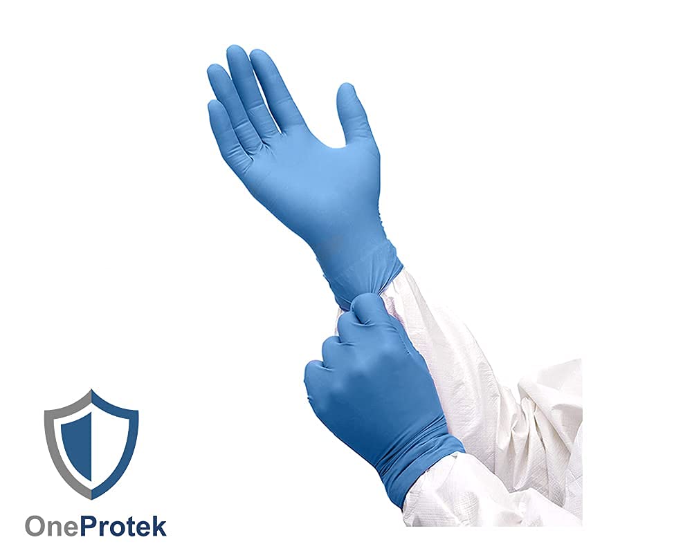 Guantes nitrilo desechables Talla XL - Juego de 10x 100 PCS/Caja, Azul - Sin látex sin polvo – Resistentes y multiusos