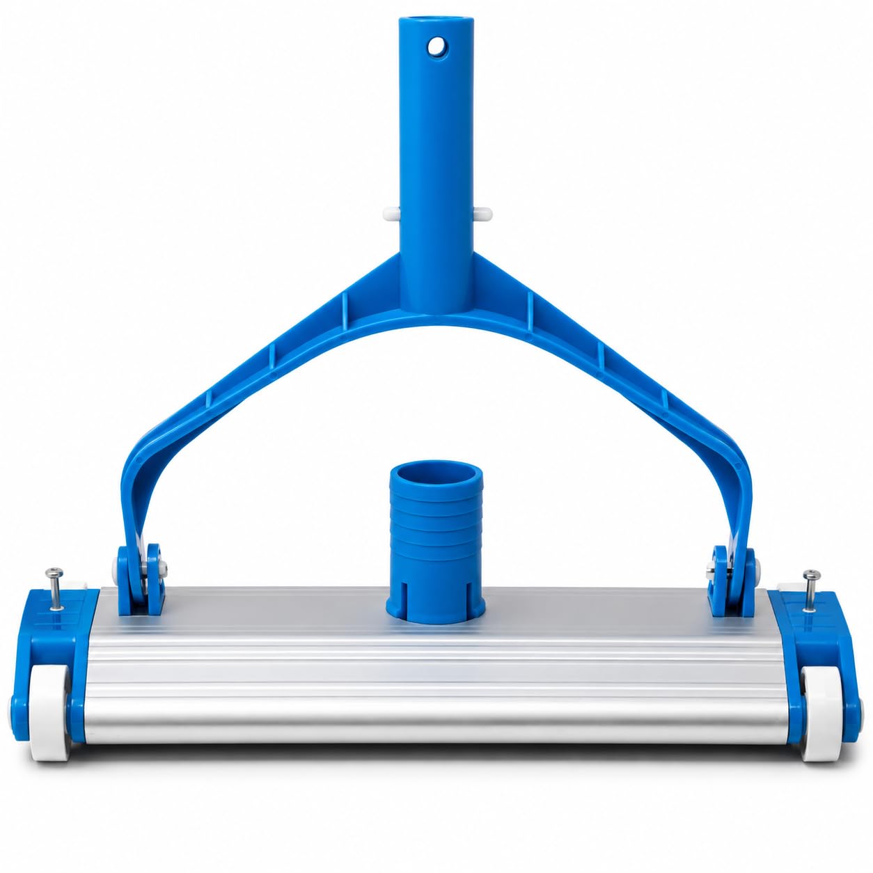 Limpiafondos de aluminio para piscinas - Fijación Clip - Cepillos de nylon - 4 ruedas - 33 cm Dpool