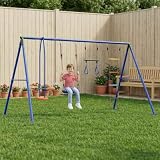 Runheo Set di altalena per esterni, multicolore, in acciaio e polietilene, 330 x 185 x 185 cm, set da gioco resistente alle intemperie, con sedile a dondolo, scala, scivolo, trapezio, per giardino