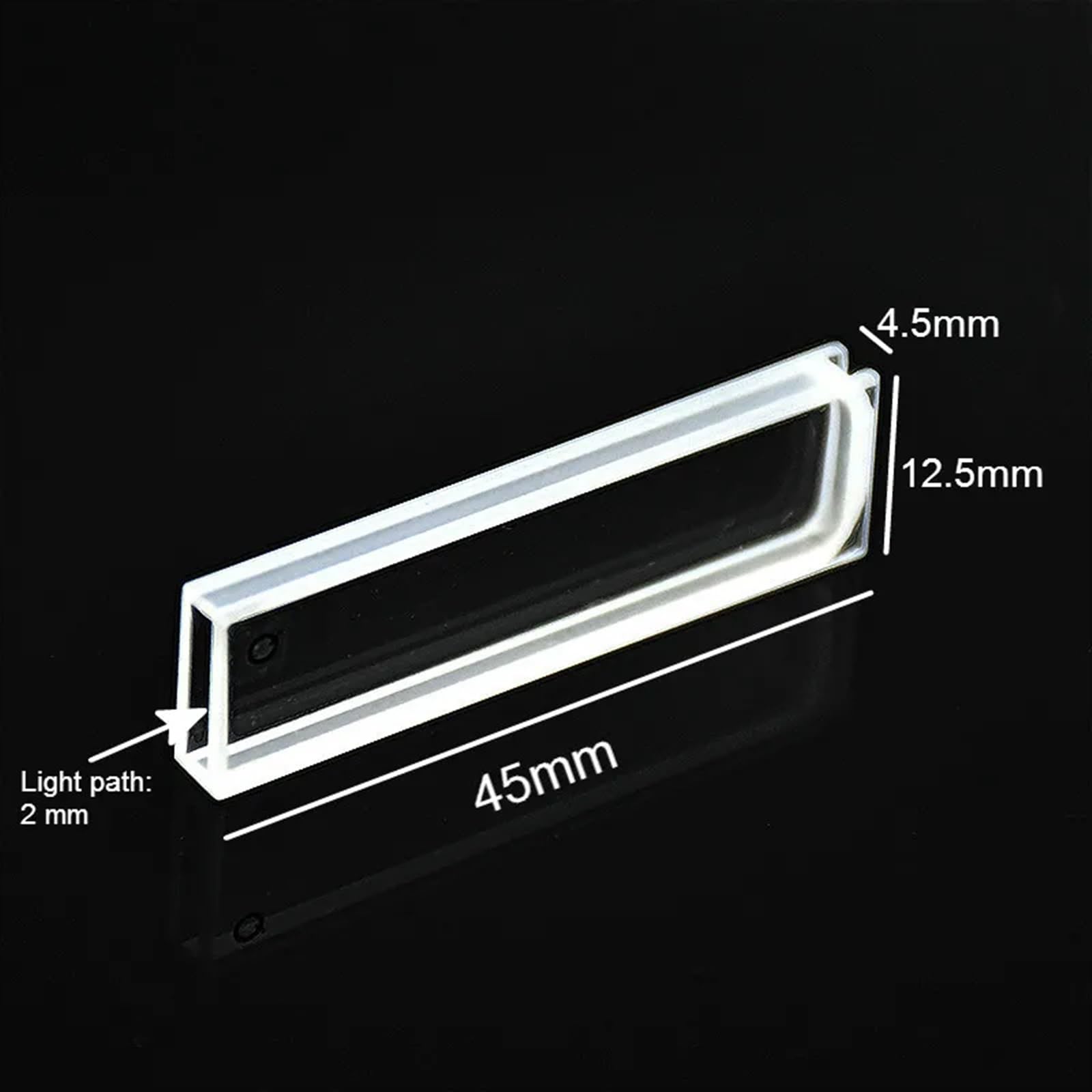 Célula de muestra líquida, Celdas de absorción de cuarzo de 2 mm, cubeta de cuarzo de 0,7 ml for espectrofotómetro, tecnología de sinterización de frita, paquete de 2