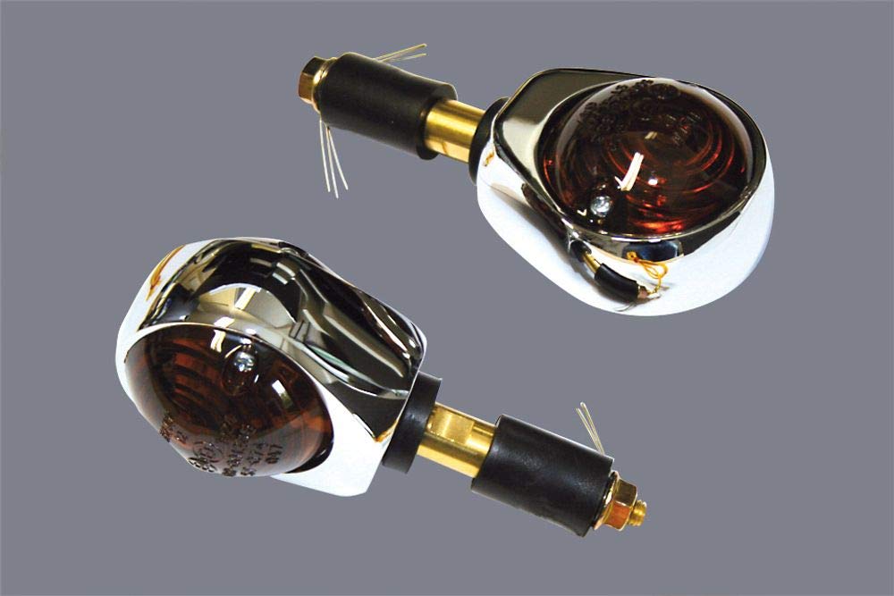 ShinYo Motorrad Blinker E geprüft Lenkerendenblinkerpaar Ochsenauge 12V chrom, getönt, Unisex, Multipurpose, Ganzjährig, Metall