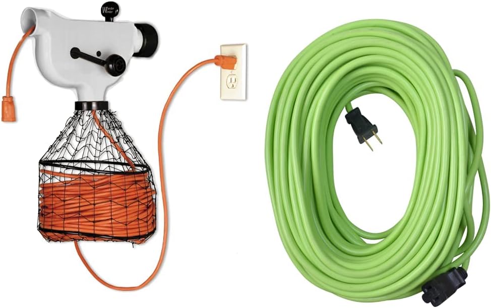 Green Leaf Extension Cord Winder and Yard Master Outdoor Extension Cord