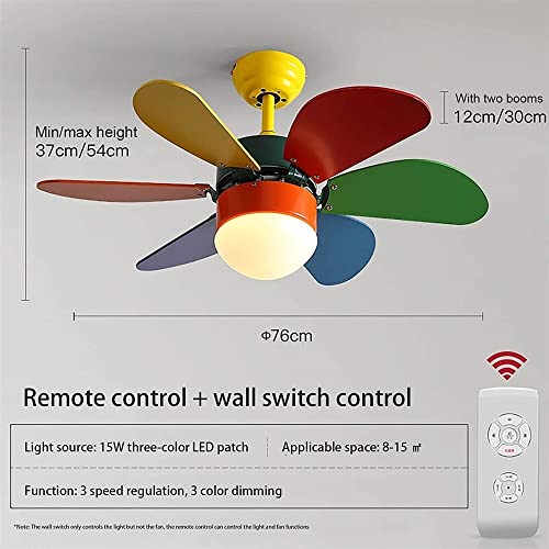 Suspension luminaire ventilateur de plafond avec éclairage LED télécommandé