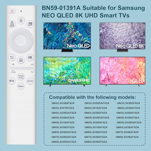 Image of for Samsung-Smart-TV-Remote, Compatible with Samsung Frame Crystal QLED OLED UHD 4K 8K Smart TVs, Replacement for BN59-01391A Without Rechargeable Solar Cell