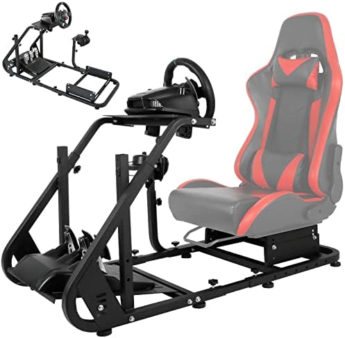 Dardoo Gaming Simulator Cockpit Frame Fits All Logitech G923 G29 G920 Thrustmaster Wheels Racing Wheel Stand Compatible with Xbox One, PS4, PC, Not Included Steering Wheel, Pedal, handbrake and seat