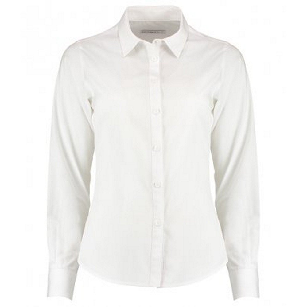 Kustom Kit Women's Long Sleeve Poplin Shirt - White 8
