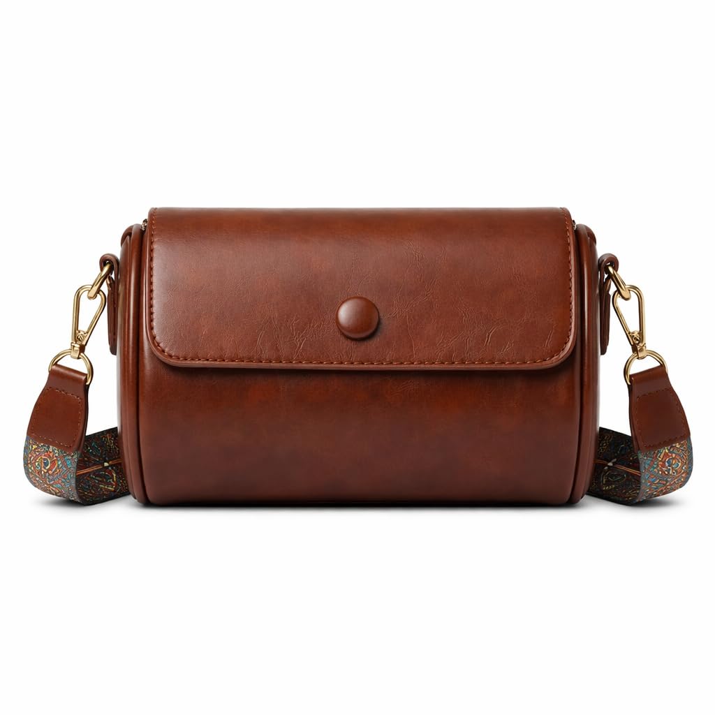 haveglam Vintage Leather Crossbody Sling Bag with Decorative Patterned Strap for Daily Use, Travel & Shopping, Phone Purse with Adjustable Strap – Lightweight Casual Trendy Bag for Ladies & Girls-picture-31