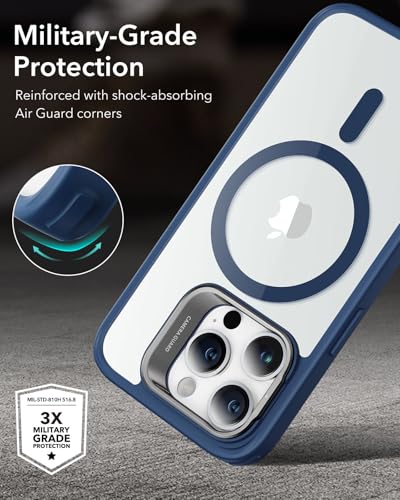 Image of ESR for iPhone 14 Pro Case, Compatible with MagSafe, Built-in Camera Ring Stand, Military-Grade Protection, Magnetic Phone Case for iPhone 14 Pro, Classic Series, Clear Blue