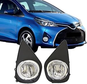 Lights Compatible With 2015-2016 Toyota Yaris, HB Hatchback Front Fog Light Lamp LH RH Pair H2011 12V 55W by IKON MOTORSPORTS