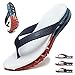 CHUIKUAJ Tongs à Coussin d'air pour Hommes Sandales été à Bout Ouvert pour Extérieur Antidérapant Pantoufles de Douche D'intérieur 35-46 EU Flip Flops Plage Marche Sandales de Surf Nautique,Blue-40EU