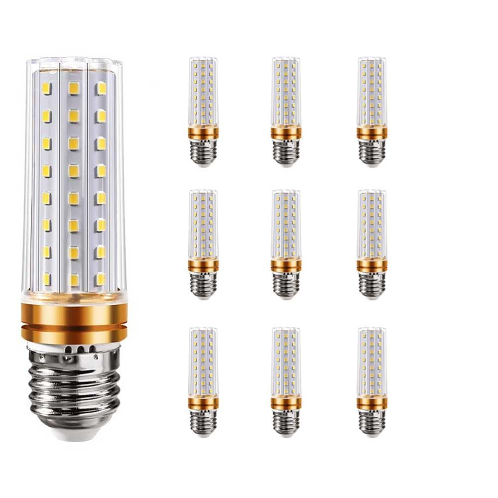Paquete de 10 bombillas LED de maíz E27 superbrillantes de 20 W, bombilla de lámpara de bajo consumo E27, no regulable, 2000 lm, blanco frío 6000 K, fuente de luz colgante de luz de cambio de t