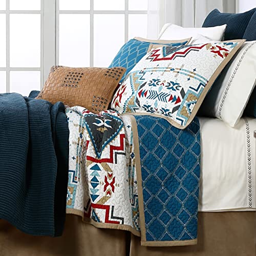 Image of Paseo Road Spirit Valley 3 Piece King Aztec Western Bedding Quilt Set