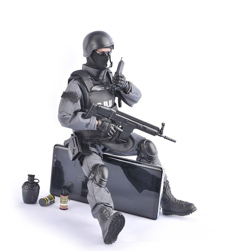 Lmzauet 12 inch Military Soldiers Realistic Special Forces Army Man Action Figures Play Set with Accessories Collection (NB05- Flying Tigers Team)