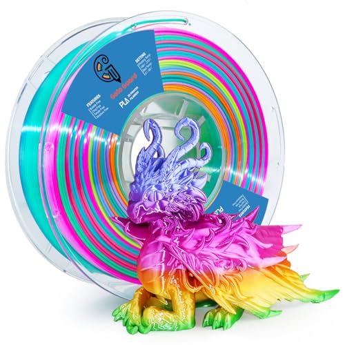 Image of Goto Guard Silk PLA Rainbow Filament，pla Filament 1.75mm Multicolor Changing with Green Blue Purple Pink Yellow,3D Printing Filament 1kg /2.2lbs for Most FDM 3D Printer