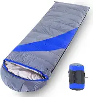 GQYYS Saco de dormir de plumas, sacos de dormir ao ar livre para adultos, envelope leve para 4 estações, 190 x 80 cm, com saco de compressão, para acampamento e caminhadas