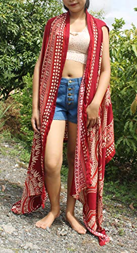 Full Funk Bohemian Sleeveless Robe Scarf Shawl Shirt African Dashiki Printed Rayon4