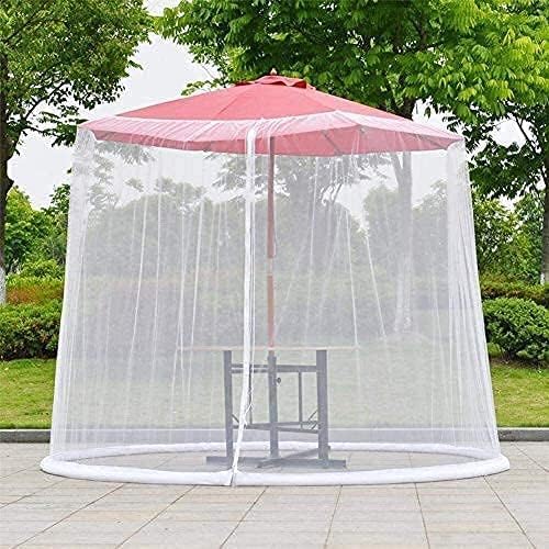 Outdoor Garden Umbrella Your Parasol into a Gazebo Garden Mosquito Cover Net Patio Umbrella Screen with Zipper Doorols for Indoor and Outdoor, Camping (Color : White, Size : 300 (White 275 X 230cm/9ft
