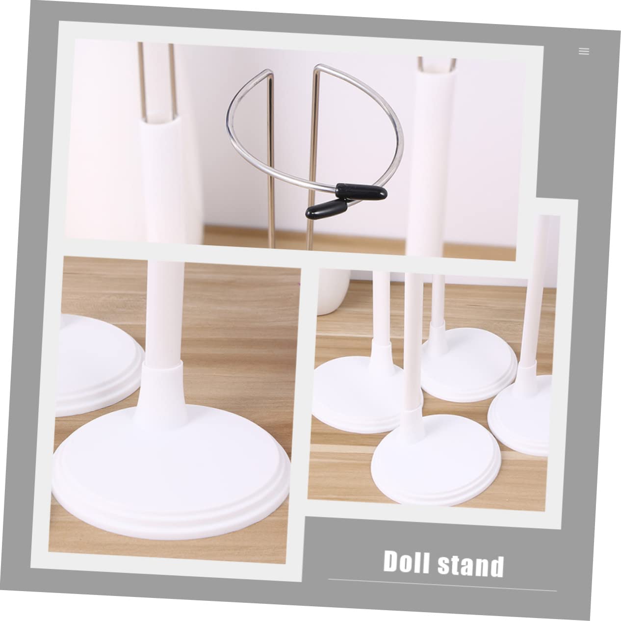 Gogogmee 8Pcs Doll Stand Holder Stable Display Rack for Dolls Height for Showcasing Doll Figures Models and Accessories Shelves Tables