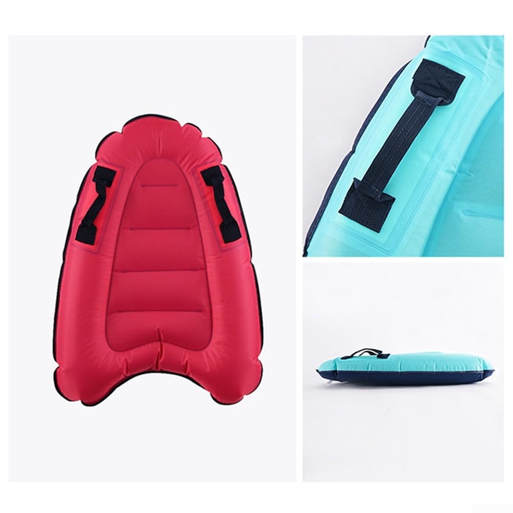 Inflatable Surfboard Swimming Float Kickboard,72X52x15cm Lightweight Bodyboard,For Beach Pool Water Sports Learning Practice(Red)