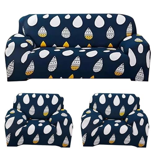 Image of Gurnoor Sofa Cover One 3 Seater and Two 1 Seater Fully Covered Universal 5 Seater for Living Room Non-Slip Sticky Elastic Stretchable Couch Sofa Set Slipcover Protector(Bubble)