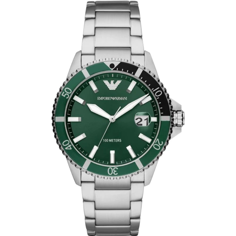 Emporio Armani Diver Analog Green Dial Mens Watch-AR11338 (B08XBYKWW3) Amazon Price History, Amazon Price Tracker