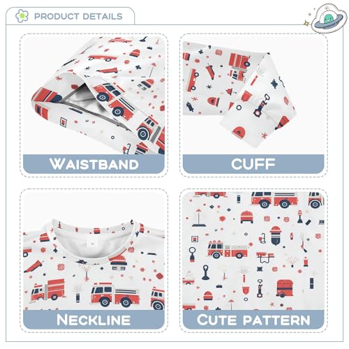 JUNZAN Fire Trucks Elements Little Kids Pullover Hoodie Crewneck Fall Tops Shirts Camping 4T3