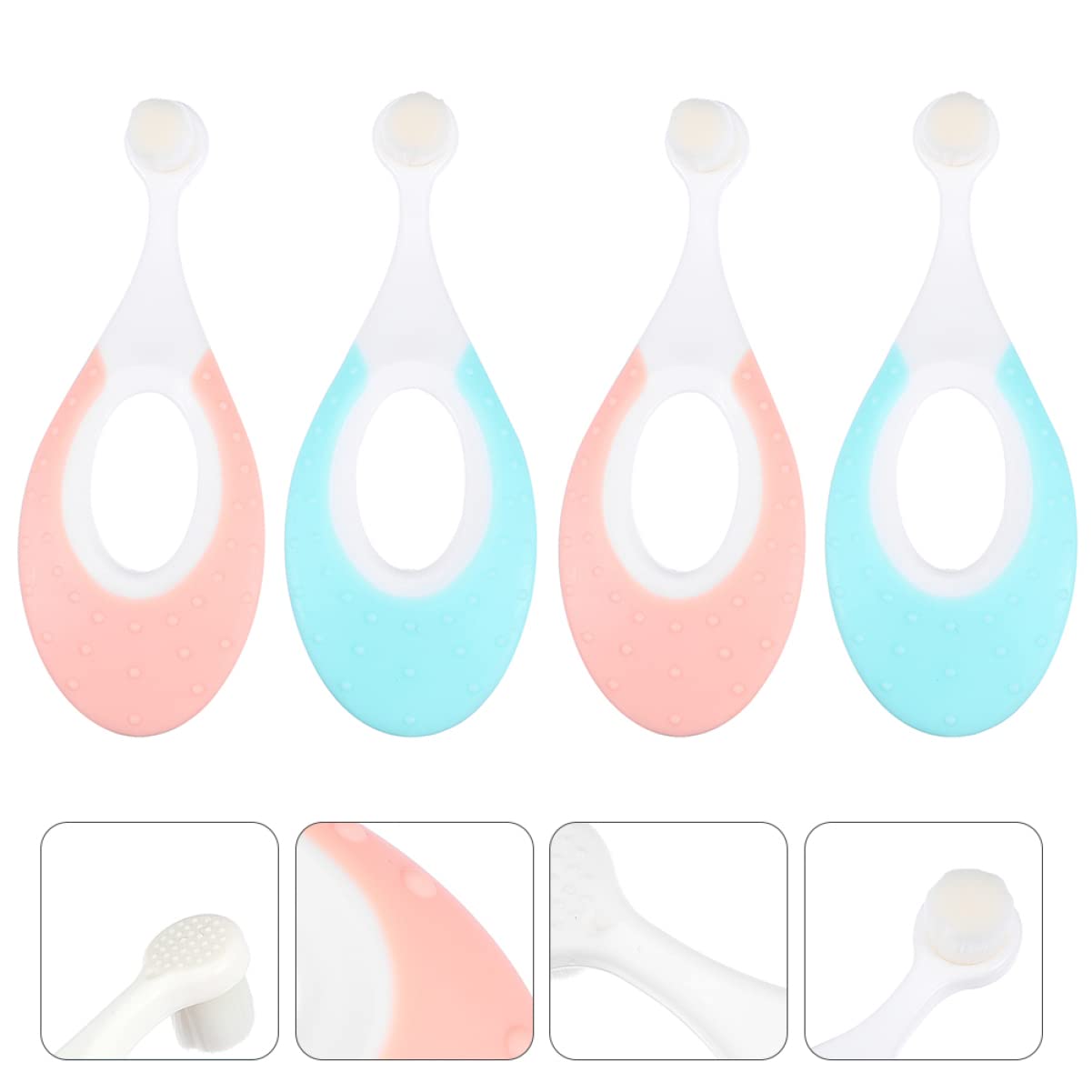 CALLARON 3 Set Spazzolini Per Spazzolino Morbido Per Orale Con Setole Delicate E Anello Per Dentiere Colori Per Gengive Sensibili E Denti Latte 4 Pezzi*3
