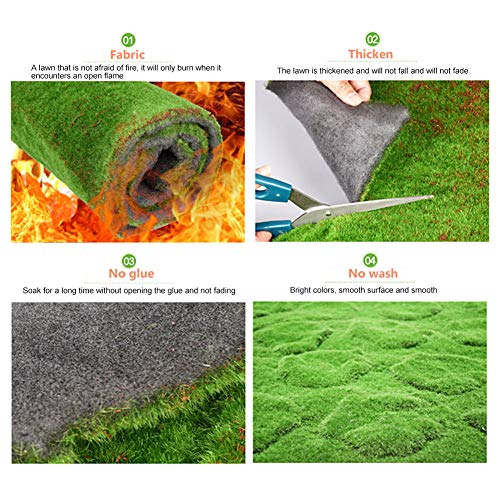 Kunstmatig Mos Gras Tapijt, Realistisch Kunstgras Tapijt, Tapijt Groen Gazon Stro Mat, Kunstgras Tape, Ruimte Tapijt… - Afbeelding 8