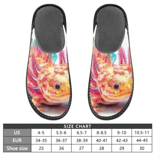 Slippers for Women Colorful Axolotl with Bright Soft Fuzzy Women's Slippers Indoor and Outdoor Shoes3