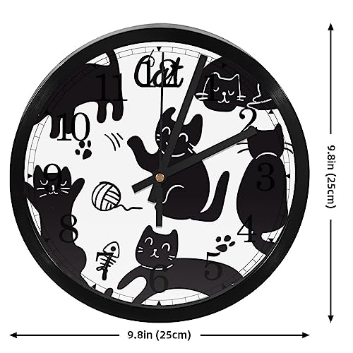 Horloge murale silencieuse chat idée cadeau originale maison et école - 5