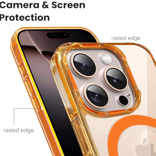 Image of VONZEE Compatible with iPhone 16 Pro Case (6.3 Inch), Translucent Clear MagSafe Compatible Back Cover, PC + TPU Shockproof Protective Case, Anti-Yellow, Scratch Resistant, Desert Titanium