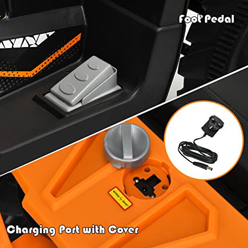 GYMAX Kids Electric Quad Bike, Children Ride On ATV with Bluetooth, Lights, Music, Horn, High/Low Speeds and Slow Start, 12 V Battery Powered Toy Car for 3-7 Years Boys Girls (Orange) - Image 7