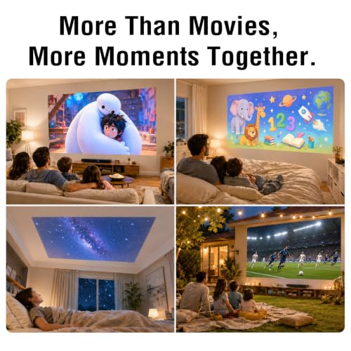 Image of [Officially-Licensed App & Auto Focus]Snow White Smart Mini Projector with WiFi and Bluetooth, XuanPad 4K Support Movie Projector, Portable Native 1080P Outdoor Projector with 360 Stand