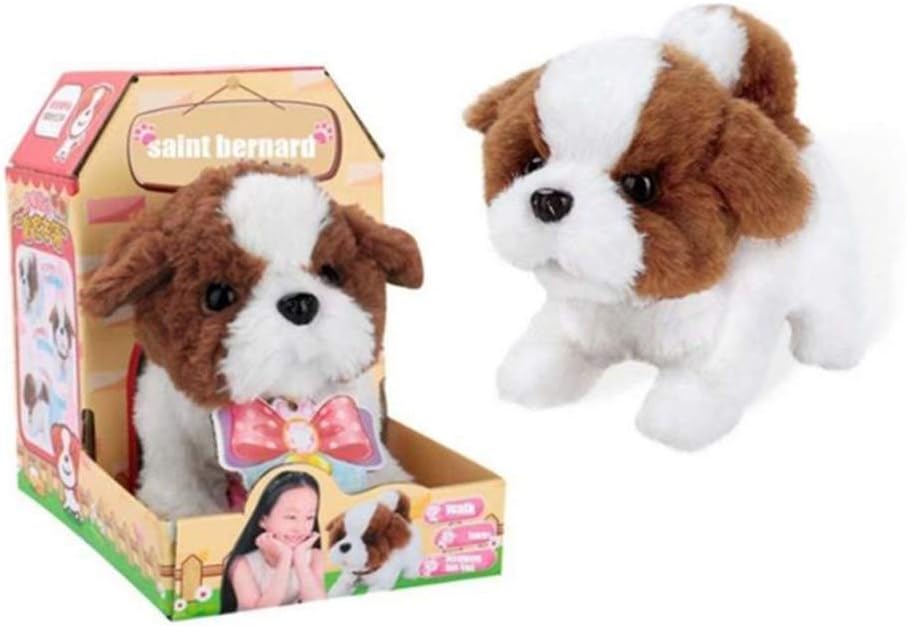 Electronic Puppy Interactive Plush Dog Walking and Barking pet Toy(Saint Bernard Dog)