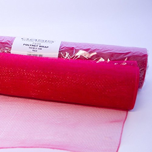 FloristryWarehouse Oasis Polynet Floral Fabric Wrap Red 21 inches x 11 Yards