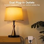 TREATLIFE 2 en 1 Double prise Smart Dimmer Plug, Dimmer lampe de connexion pour variable LED, CFL, Ampoules halogènes et incandescentes, lampes, feux à cordes, Max Puissance 300W, 2,4 GHz WiFi Seulement