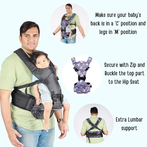 Image of My Giraffe Hippy Snug 2-in-1 Hip Seat Baby Carrier, Black