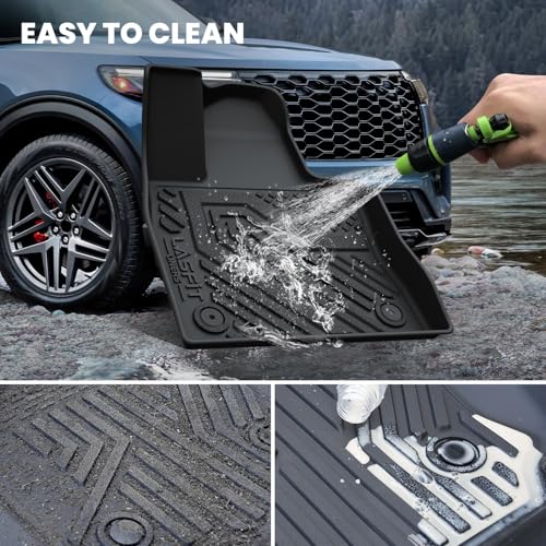 Image of LASFIT Floor Mats for Ford Explorer 2022-2026 2027 6 Seats with Cargo Liner