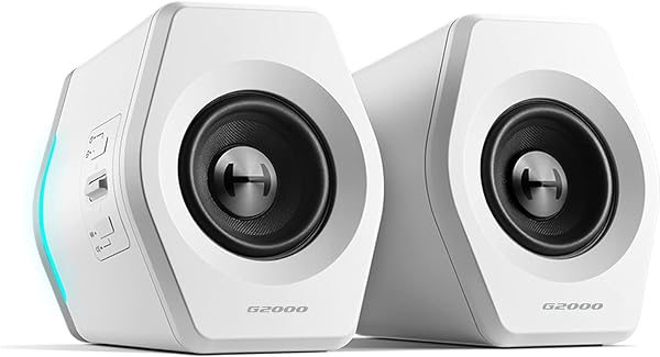 「EDIFIER直営店」Edifier G2000 ゲーミング スピーカー パソコン用 Bluetooth5.1 32W Hi-Fi音質 有線 Bluetooth/USB/AUX接続 PC対応 LEDライド付き 小型 2台一組 - 1