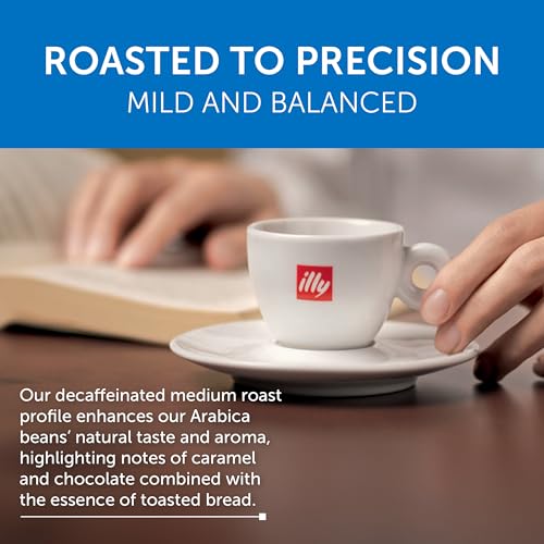 Image of illy Espresso Compatible Capsules, Decaf Coffee Pods for Nespresso Original Line Machine, Classico Decaffeinated Medium Roast, 100% Arabica, Premium Italian Coffee, Single Serve, 10 Count, 10 Pack | Coffee Pods for Espresso Original Line, Compatible Capsules, 100% Arabica, Premium Italian Coffee