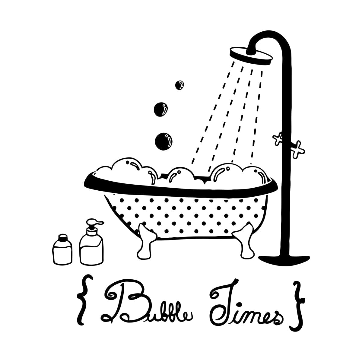Bathroom Wall Stickers Vinyl Bathtub Shower Bathing Door Wall Decal for Bathroom Decoration Waterproof Family Wallpaper Extra Large - 64x75cm โ image 1
