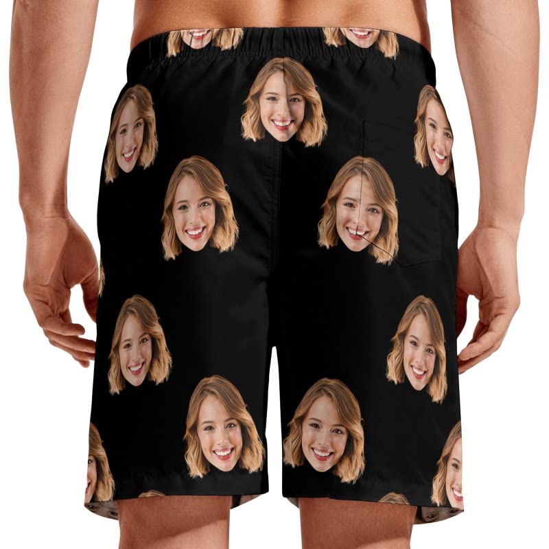 DIYKST Personalized Photos Swim Short with Faces Personalized Gifts for Boyfriendd Swim Trunks Picture Beach Board Short4