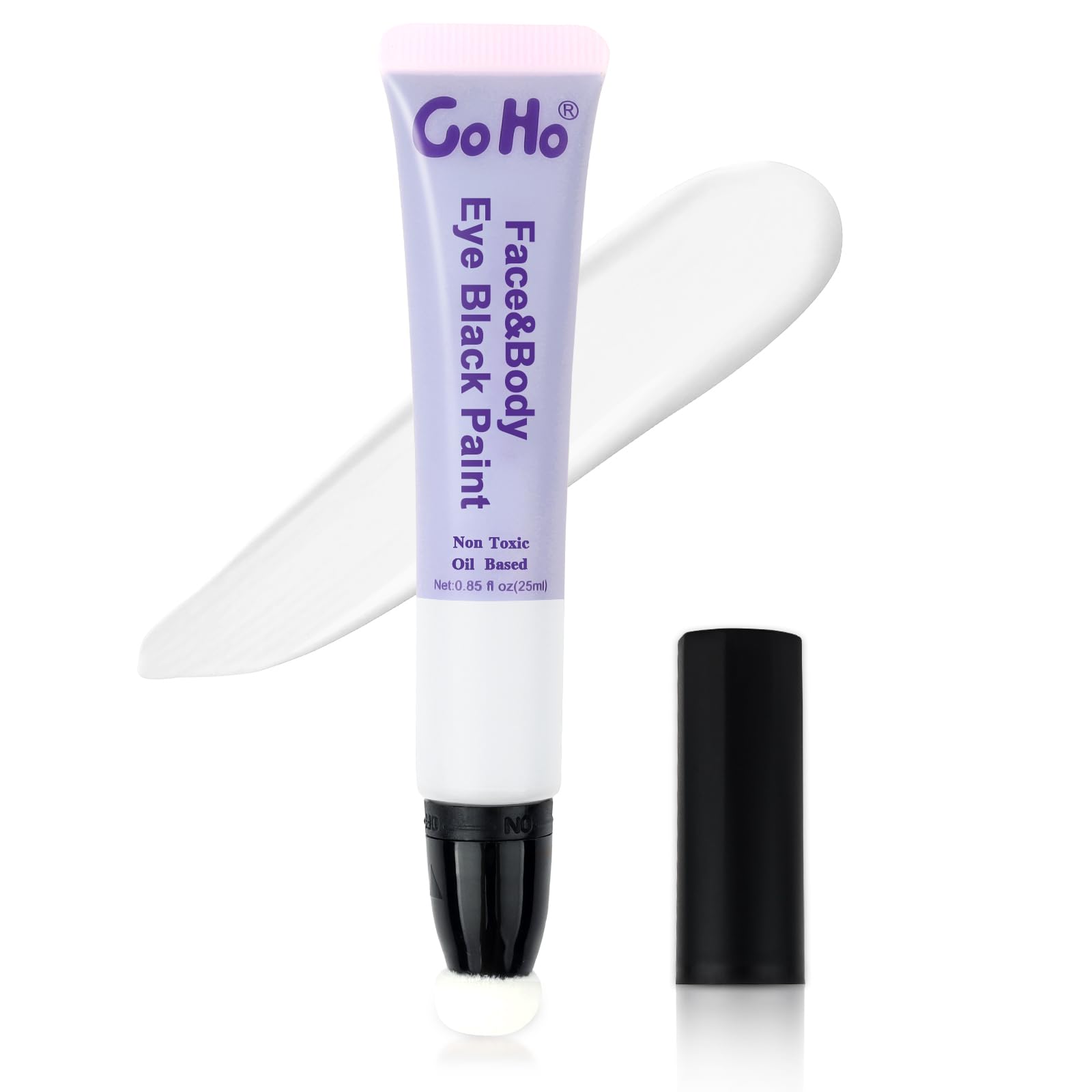 Go Ho White Face Paint,Waterproof Eye Black Baseball,White Face Body Paint for Halloween Cosplay Zombie Skeleton Clown Goth Makeup